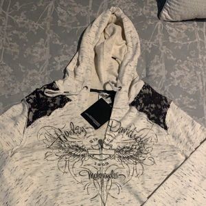 Harley-Davidson® Black Lace Accent OffWhite Hoodie